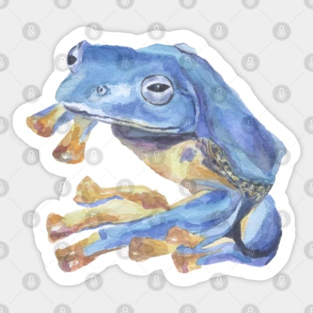 Tropical blue frog Sticker by Clariisa